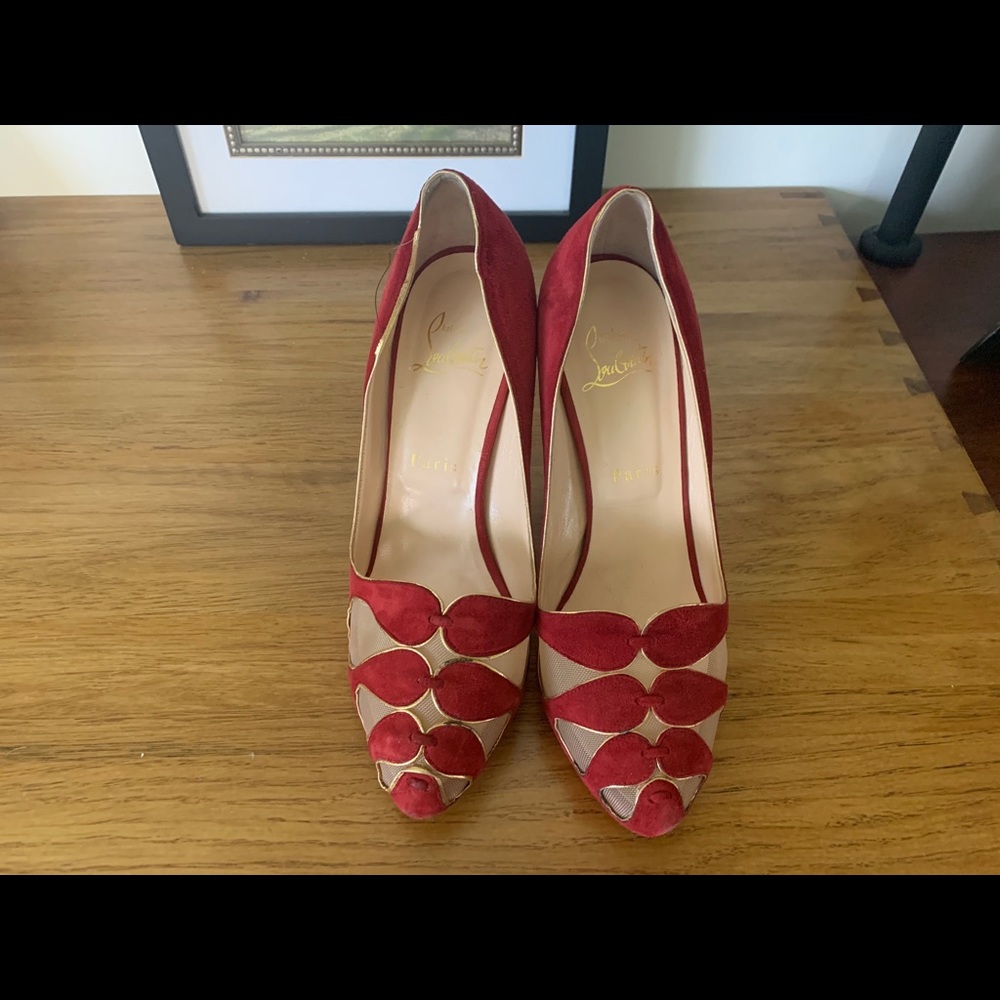 Christian Louboutin Moira Rosso suede pumps 120 - Picture 5 of 8